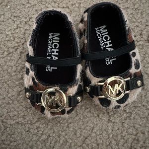 Cheetah leopard print Michael Kors baby shoes ballet flats size 1